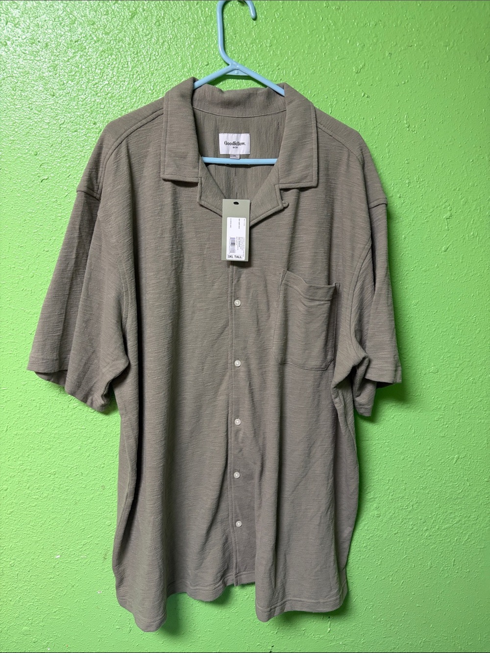 Goodfellow & Co Olive Green Short-Sleeve Button-Down Shirt
